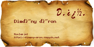 Dimény Áron névjegykártya